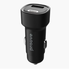 Proove Flash – 48W auto lādētājs ar USB-C un USB, melns